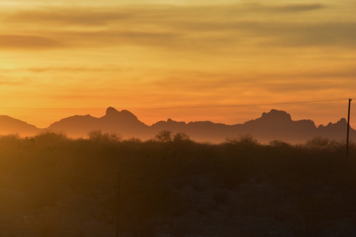 sunset from the South Picacho Highway